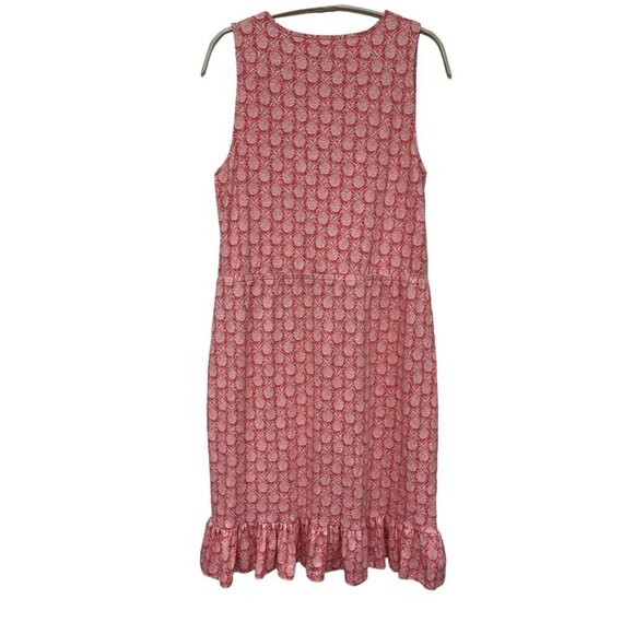 Tommy Bahama Pineapple Print Coral Knee Length Ruffle Hem Sleeveless Dress Sz Sm - Picture 2 of 7